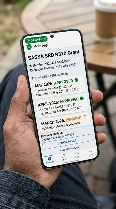 Moya App SASSA status check 2026 zero data