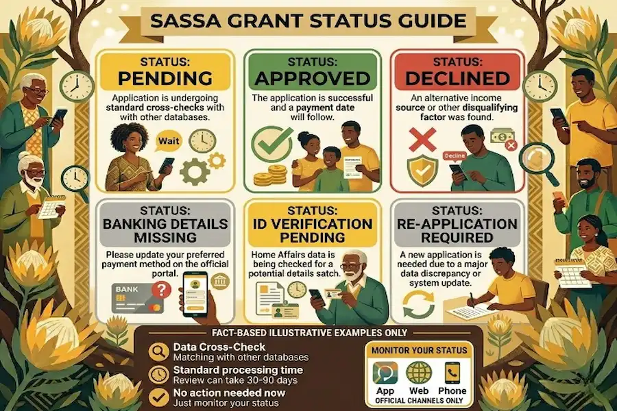 sassa status pending that shows all requirments for the users